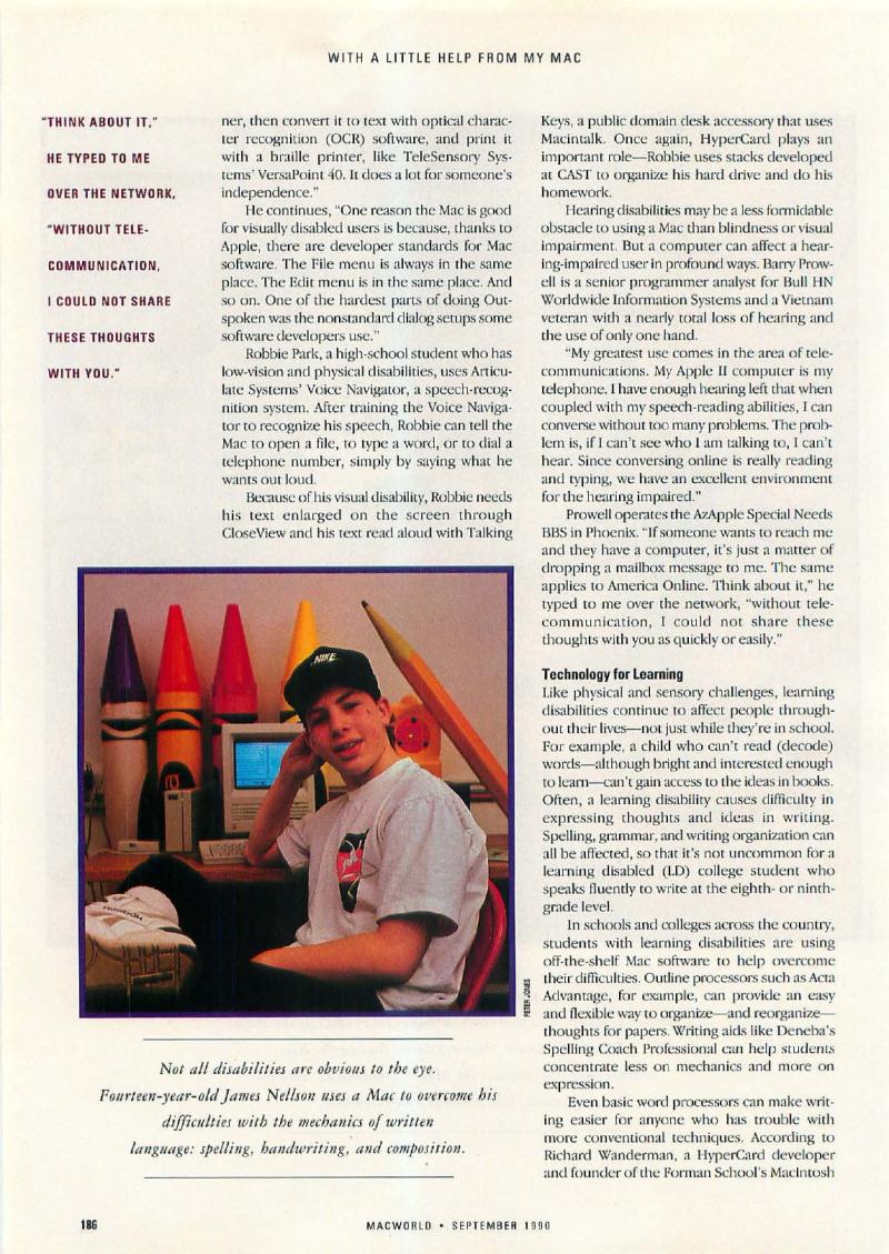 MacWorld 9009 September 1990 — page 192