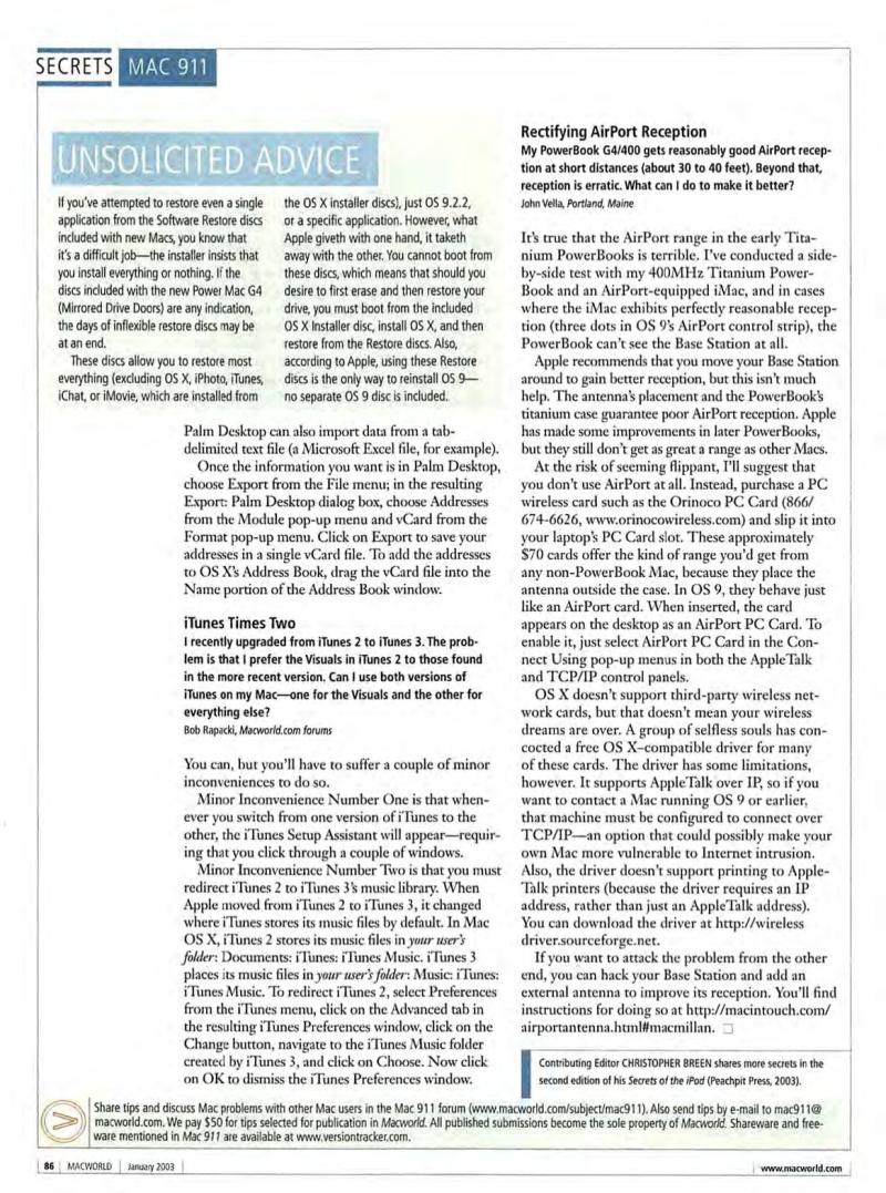 MacWorld0301January2003 — page 88