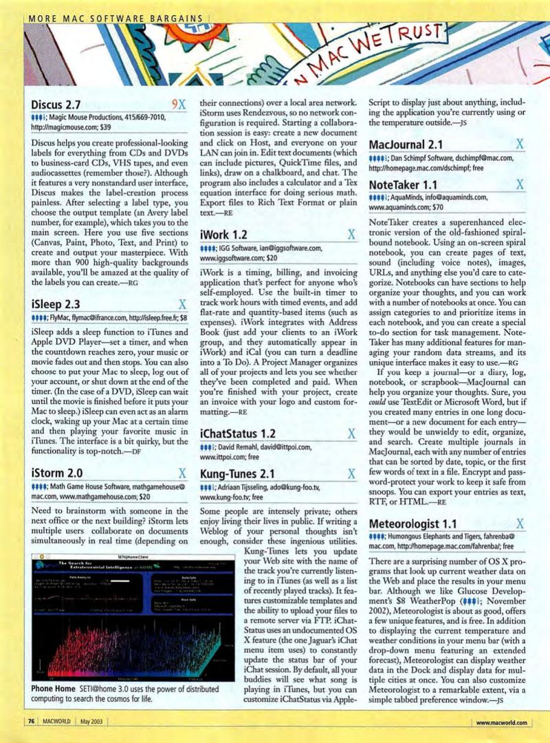 MacWorld0305May2003 — page 78