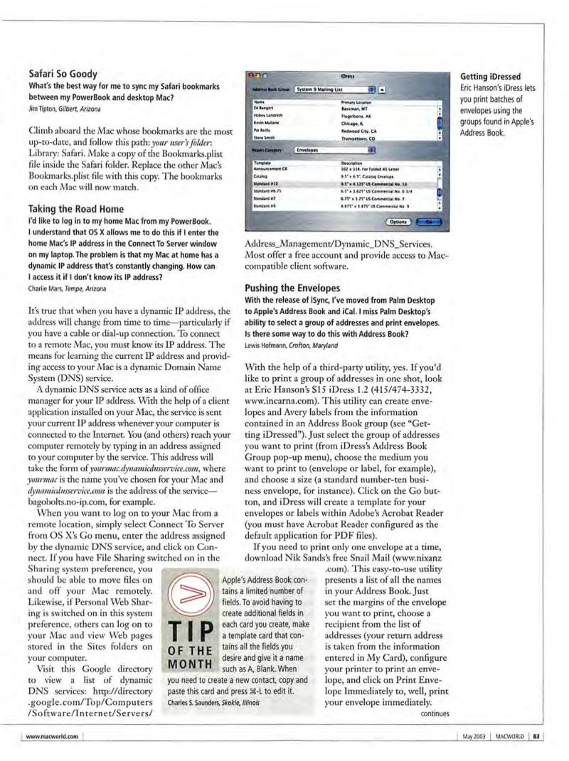 MacWorld0305May2003 — page 85