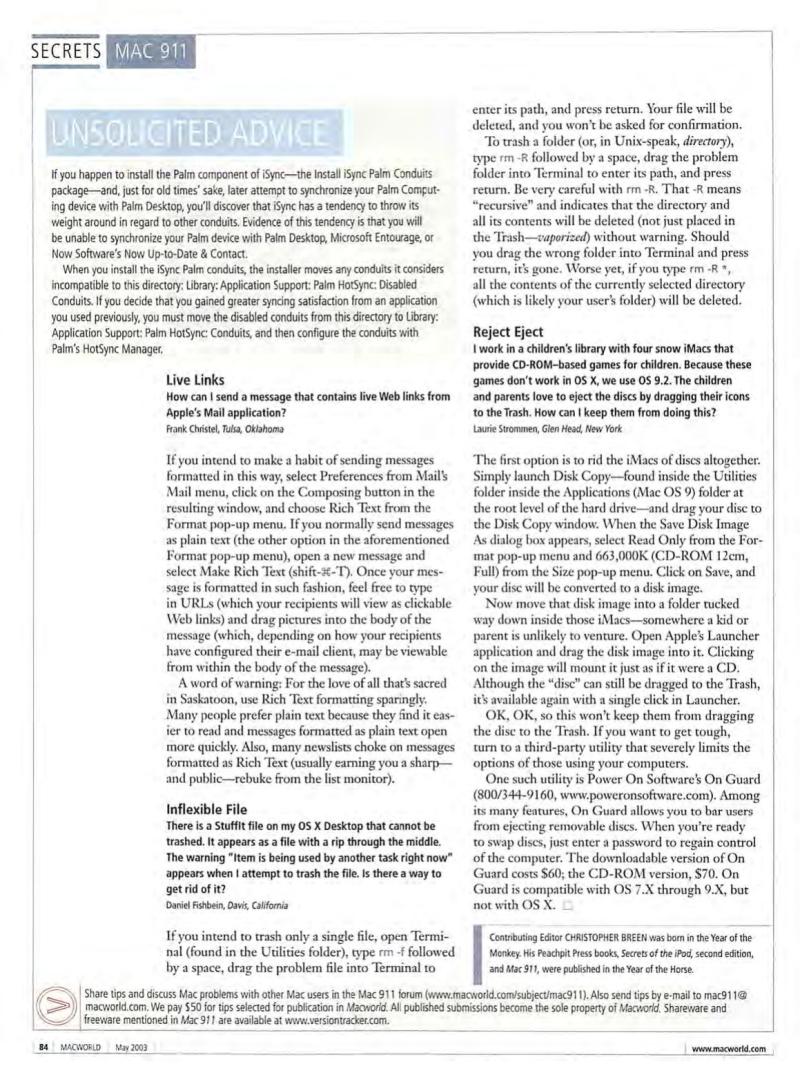 MacWorld0305May2003 — page 86