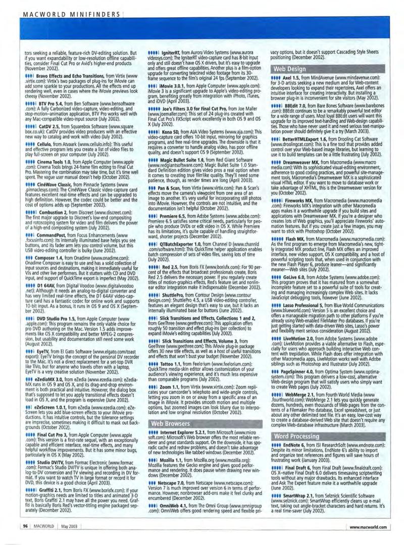 MacWorld0305May2003 — page 98