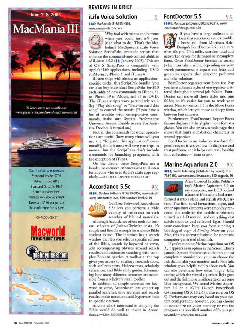 MacWorld0309September2003 — page 50