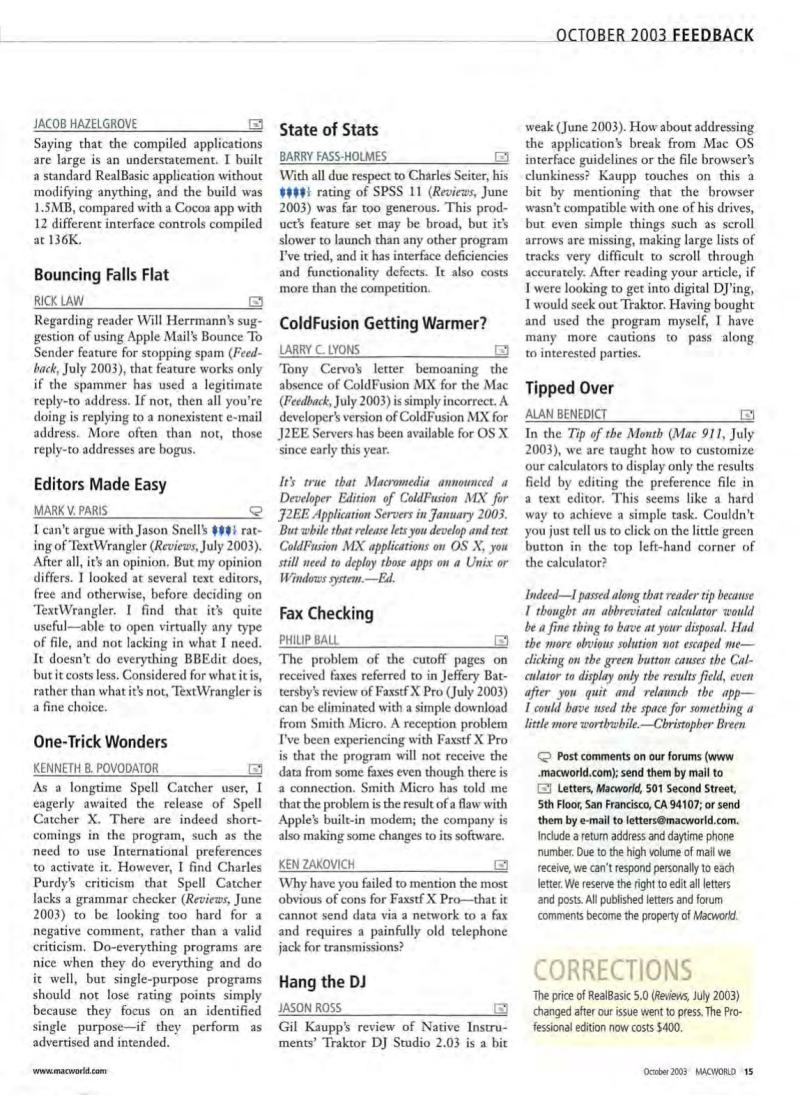 MacWorld0310October2003 — page 17