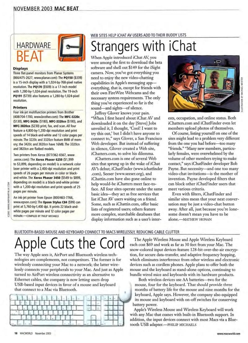 MacWorld0311November2003 — page 20