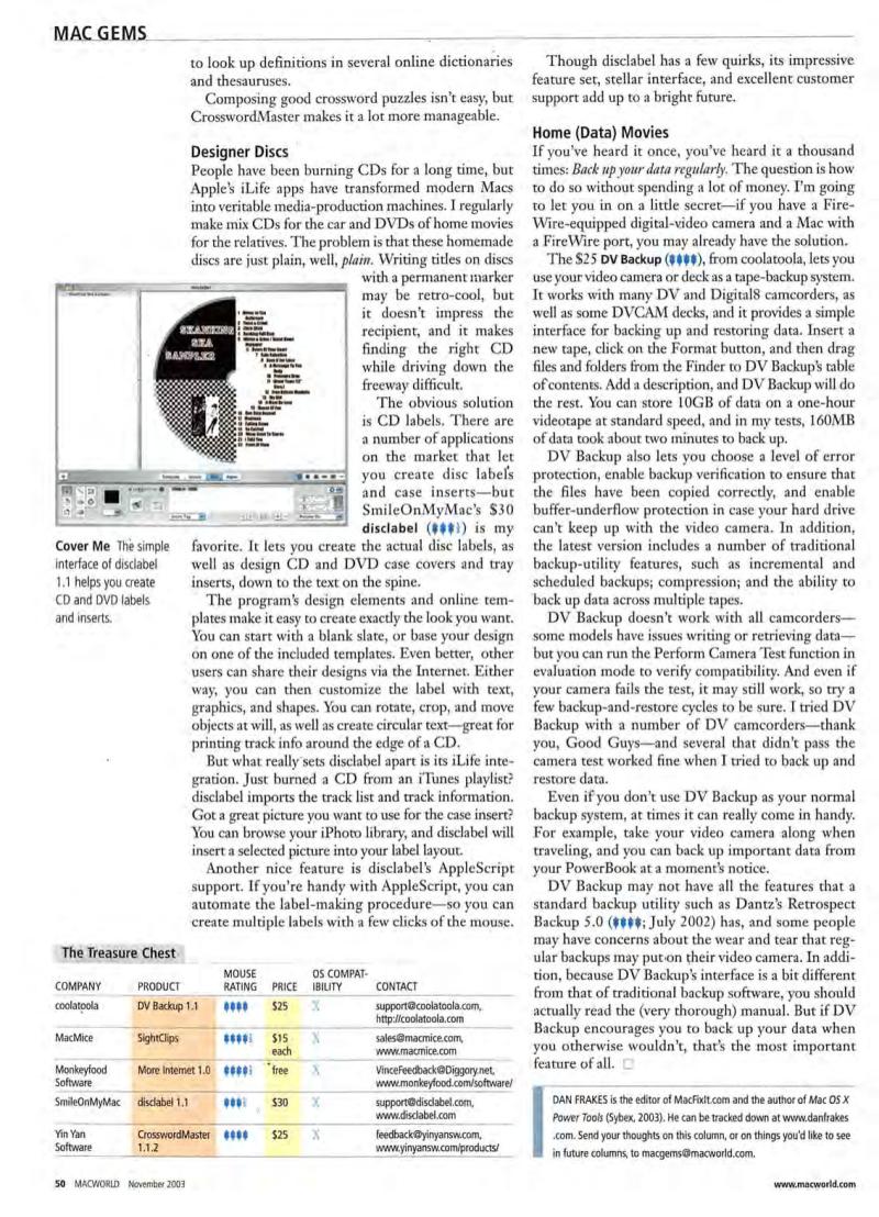 MacWorld0311November2003 — page 52