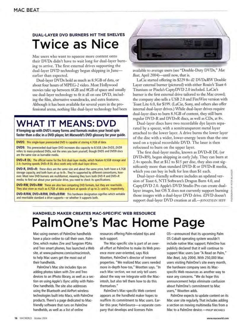 MacWorld0410October2004 — page 18