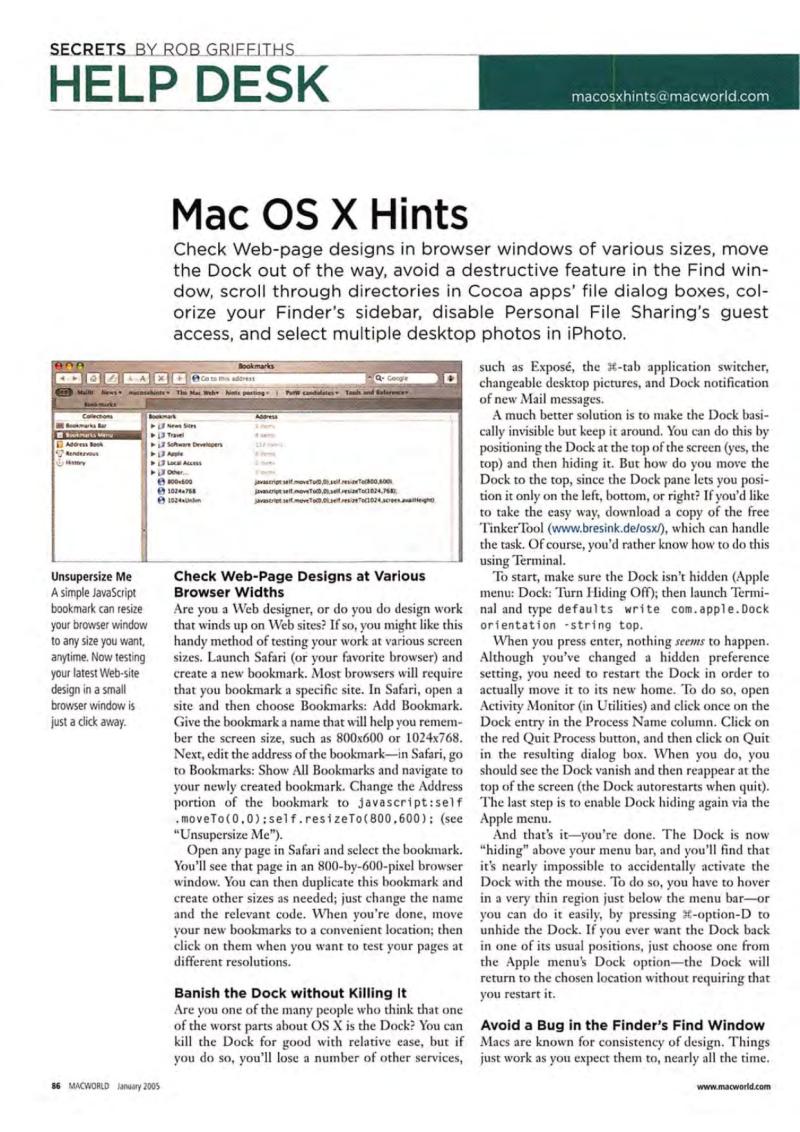 MacWorld0501January2005 — page 88