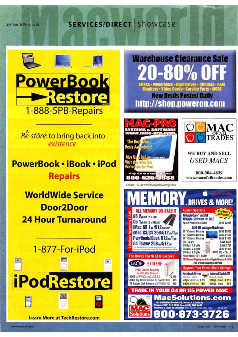 MacWorld0501January2005 — page 118