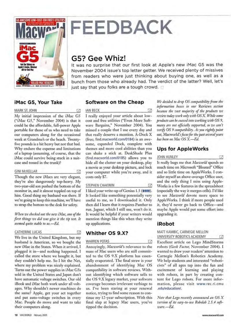 MacWorld0502February2005 — page 12