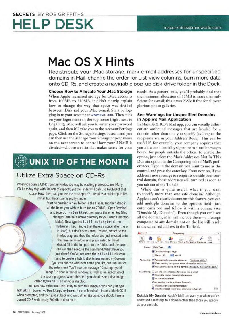 MacWorld0502February2005 — page 92
