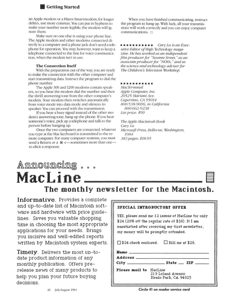 MacWorld8407JulyAugust1984 — page 38