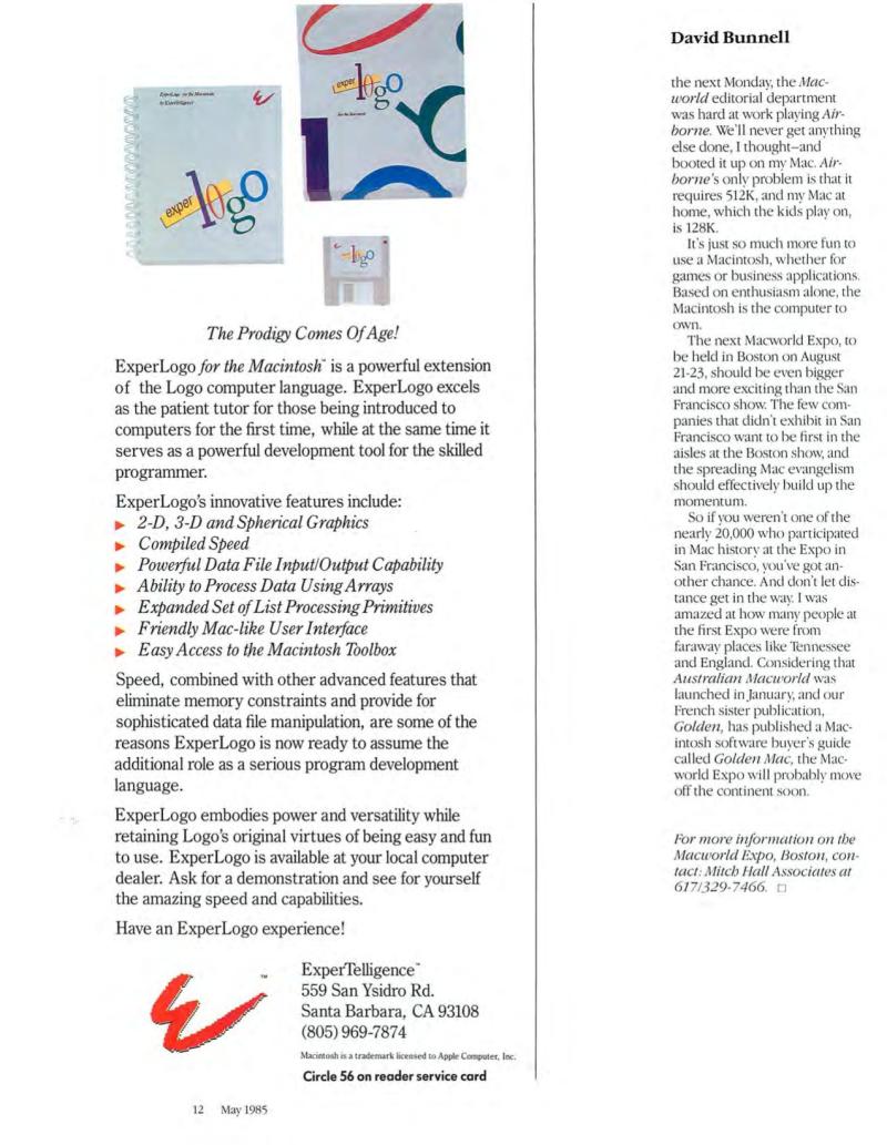 MacWorld8505May1985 — page 14
