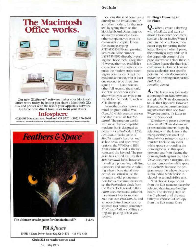 MacWorld8505May1985 — page 70