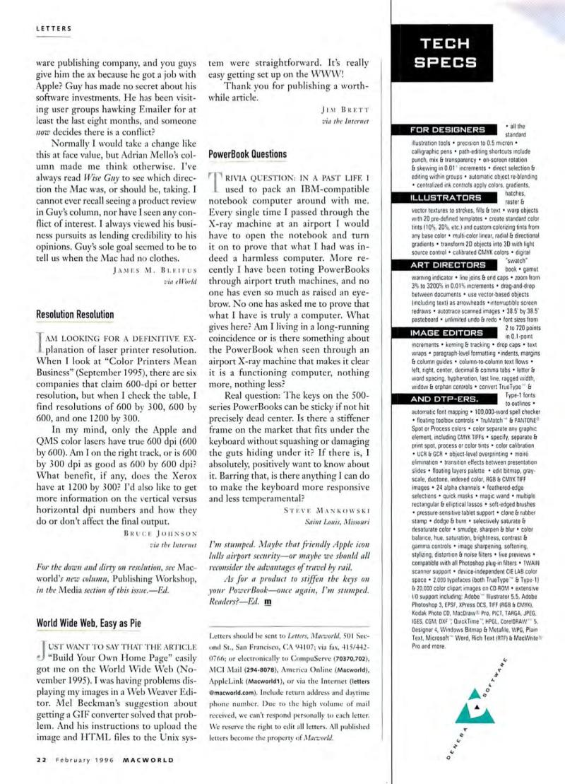 MacWorld9602February1996 — page 24