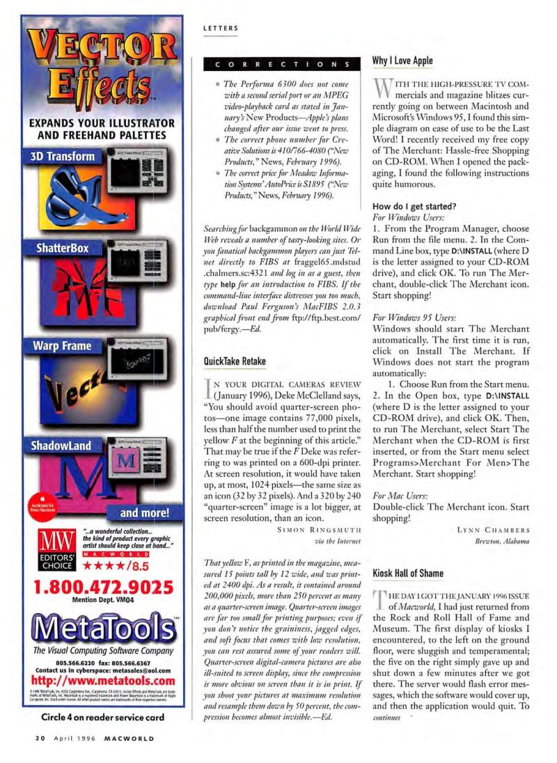 MacWorld9604April1996 — page 22