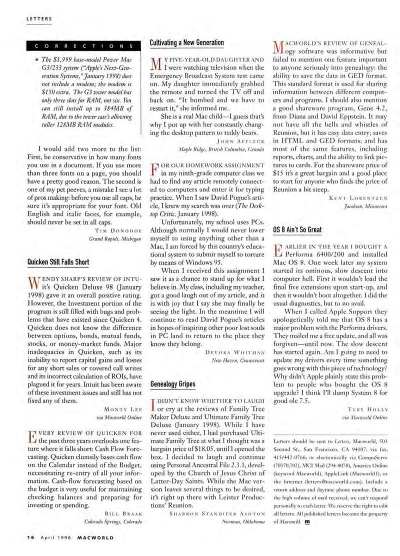 MacWorld9804April1998 — page 18
