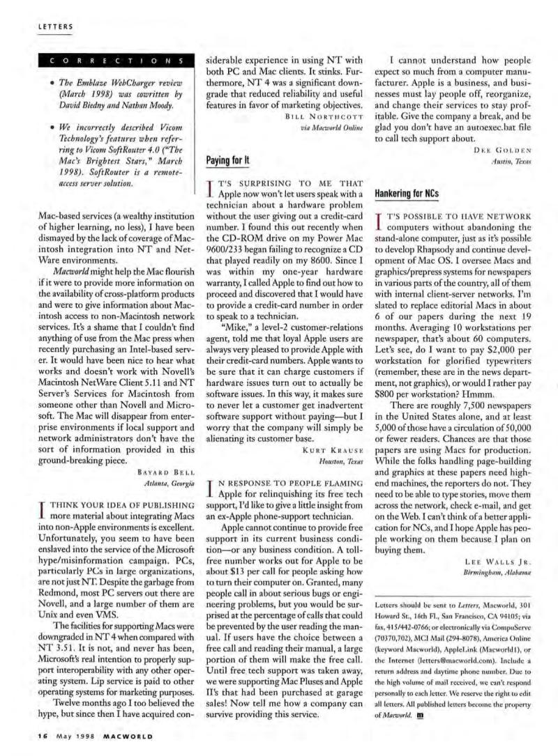MacWorld9805May1998 — page 18