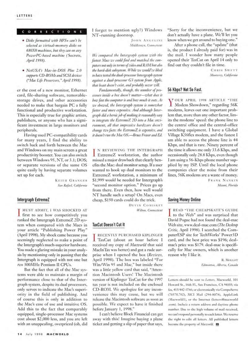MacWorld9807July1998 — page 16