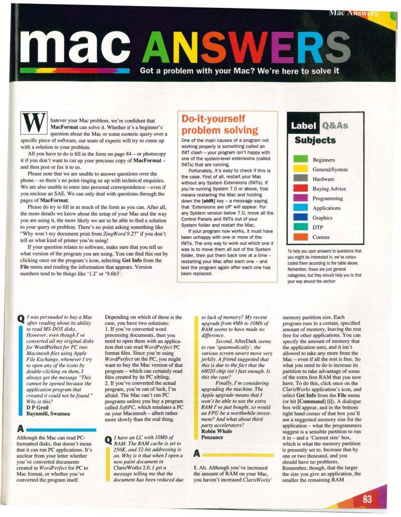 MacFormat 05 Oct. 1993 1600x1200 72dpi — page 83