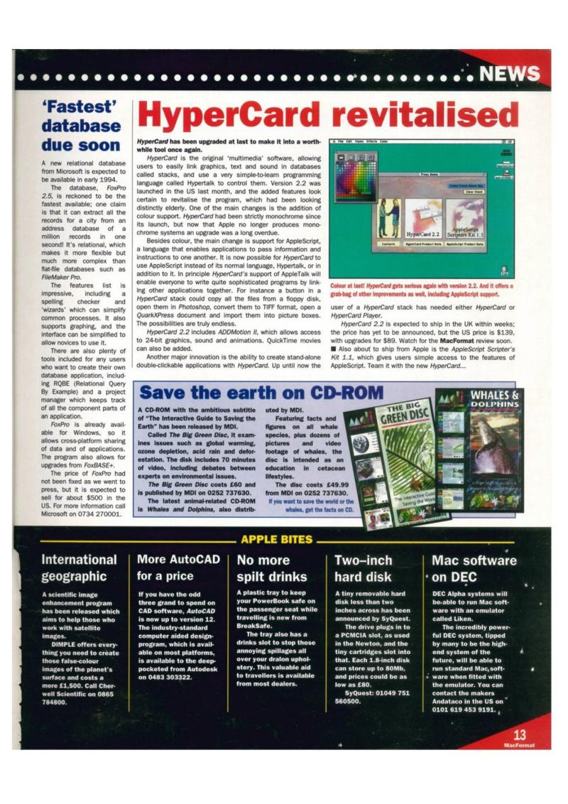 MacFormat 09 Feb94 — page 13