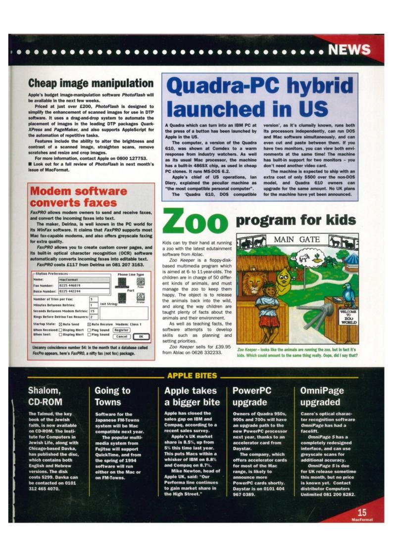 MacFormat 09 Feb94 — page 15