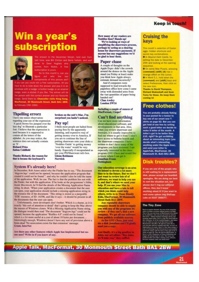 MacFormat 09 Feb94 — page 21