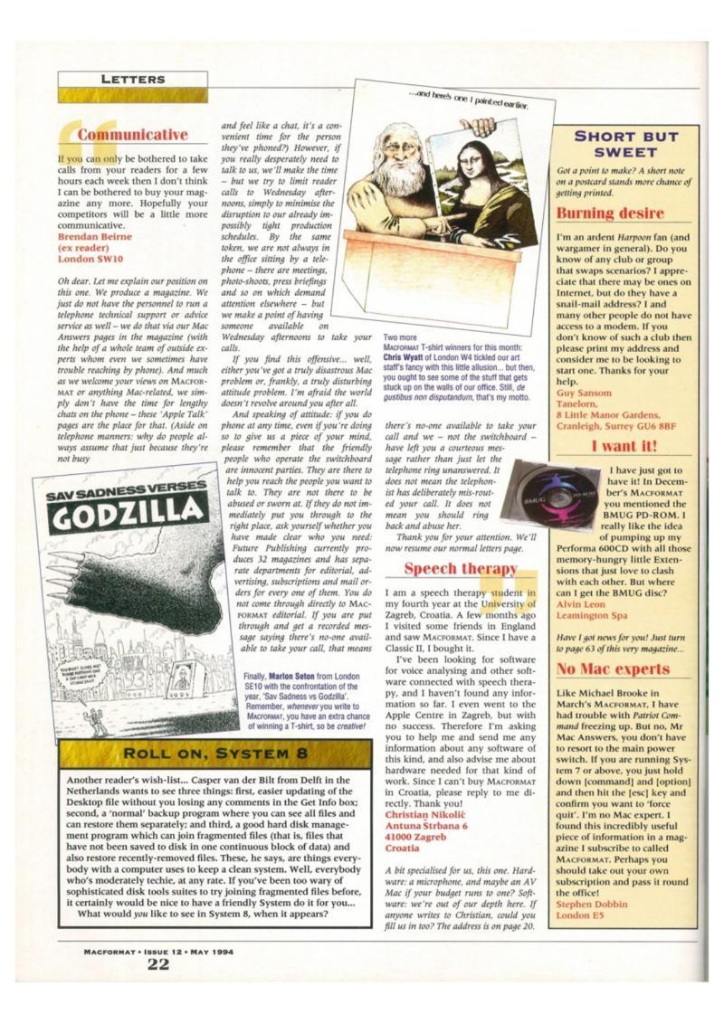 MacFormat 12 May94 — page 22