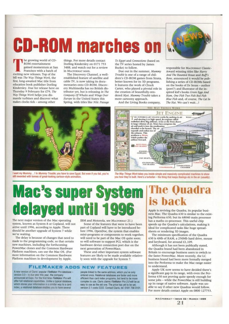 MacFormat 22 March 95 — page 21