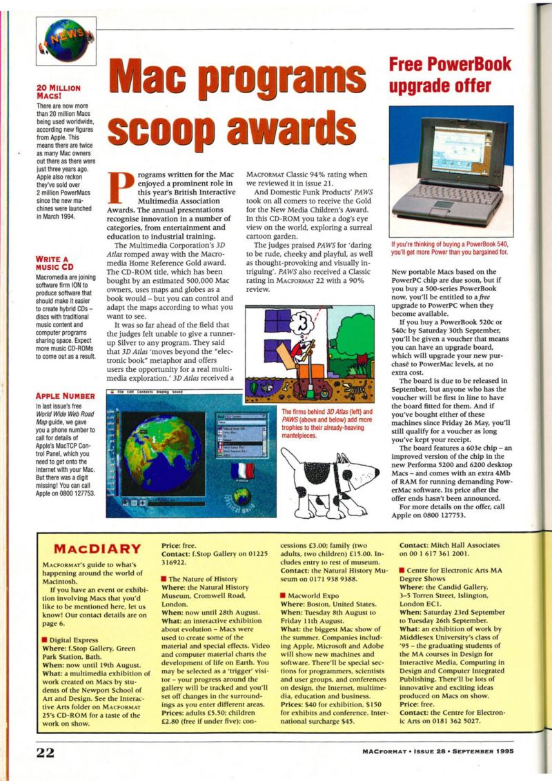 MacFormat 28 Sep. 1995 v2 — page 22