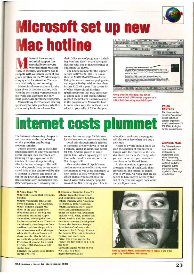 MacFormat 28 Sep. 1995 v2 — page 23