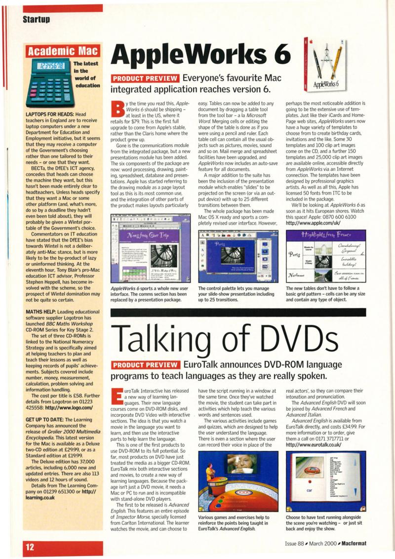 MacFormat 88 Mar. 00 0 — page 12