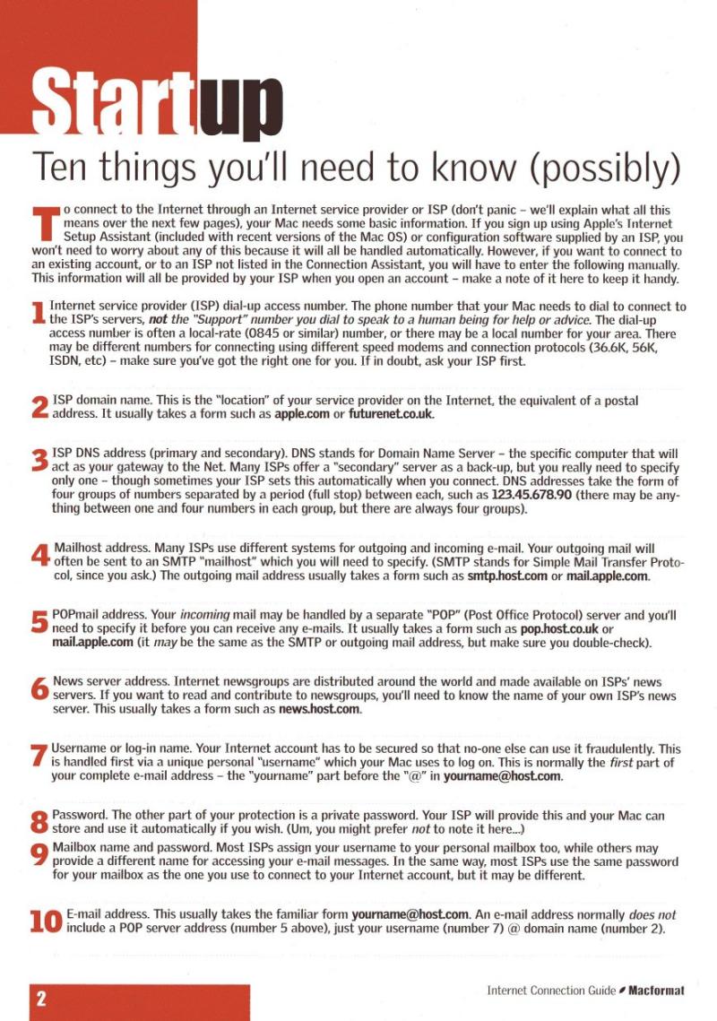 MacFormat Internet Connection Guide — page 2
