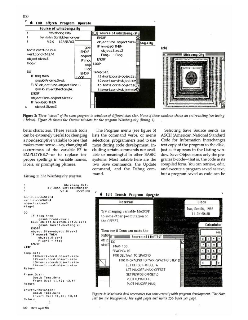 Macintosh BASIC BYTE April 1984 — page 3