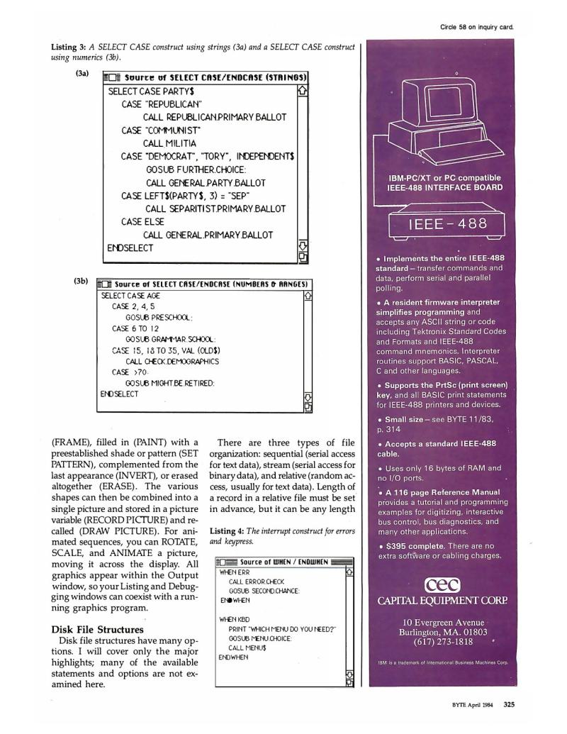 Macintosh BASIC BYTE April 1984 — page 7
