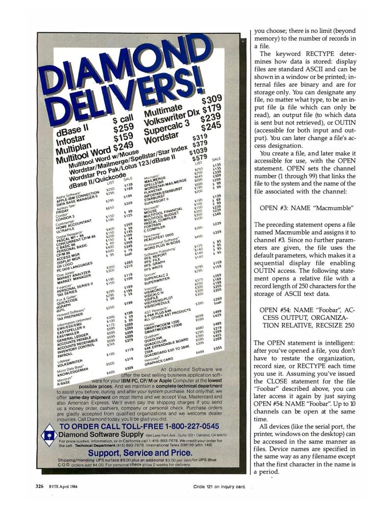 Macintosh BASIC BYTE April 1984 — page 8