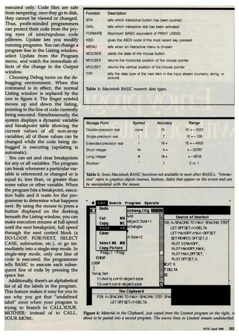 Macintosh BASIC BYTE magazine 04 1984 — page 4