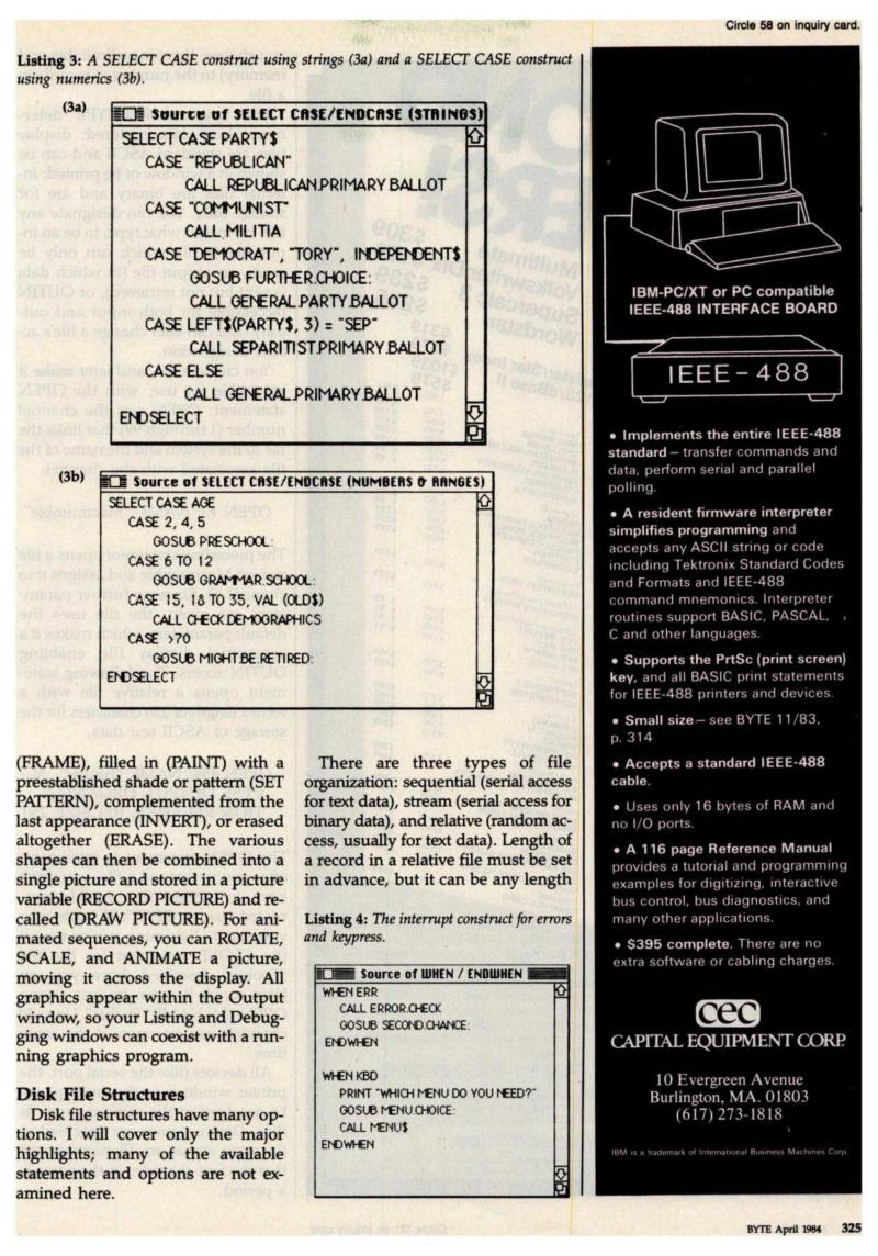 Macintosh BASIC BYTE magazine 04 1984 — page 8
