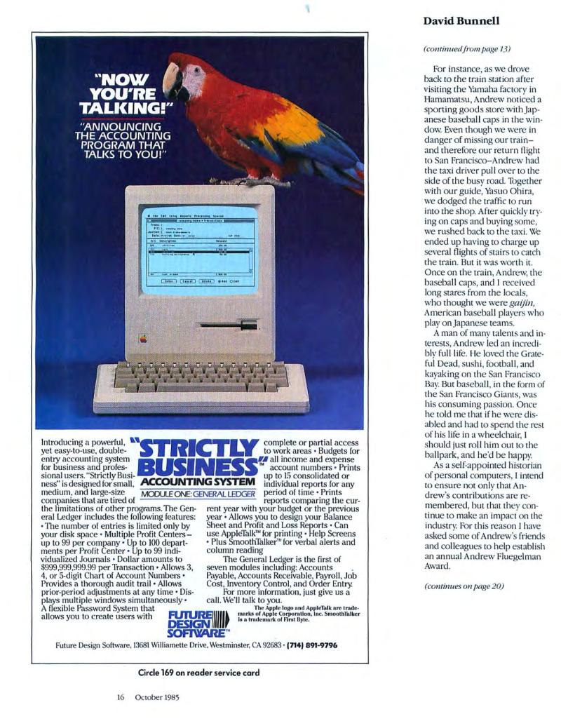 MacWorld 8510 October 1985 — page 18