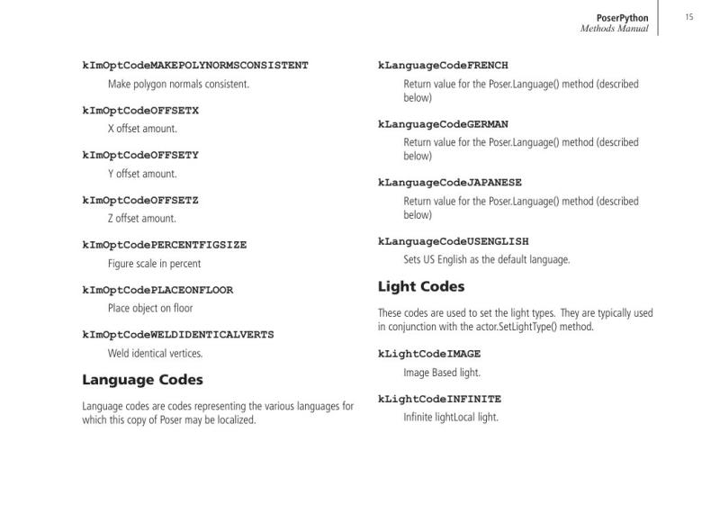 PoserPython Methods Manual — page 15