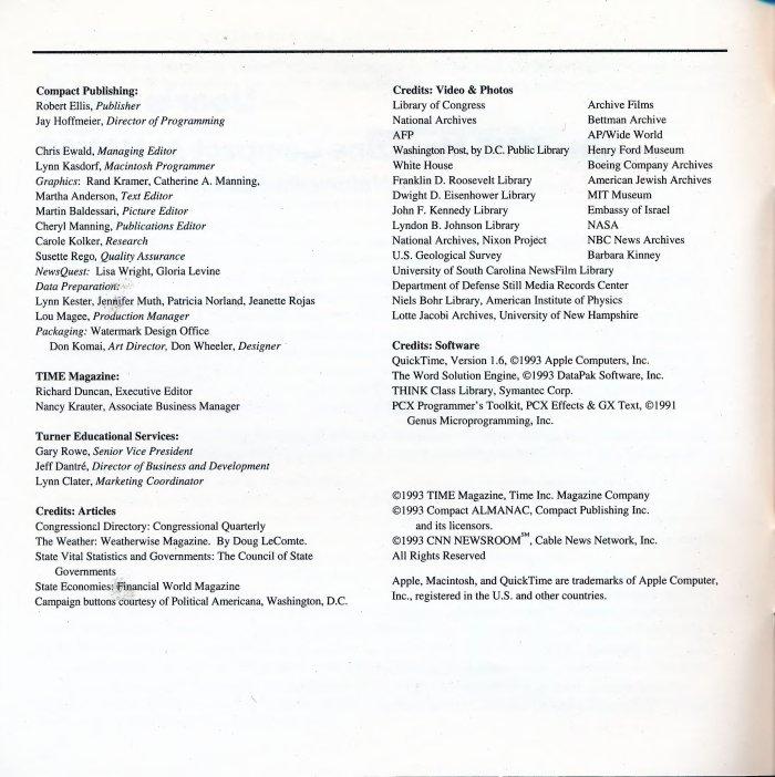 TIME Magazine Almanac 1993 manual — page 4