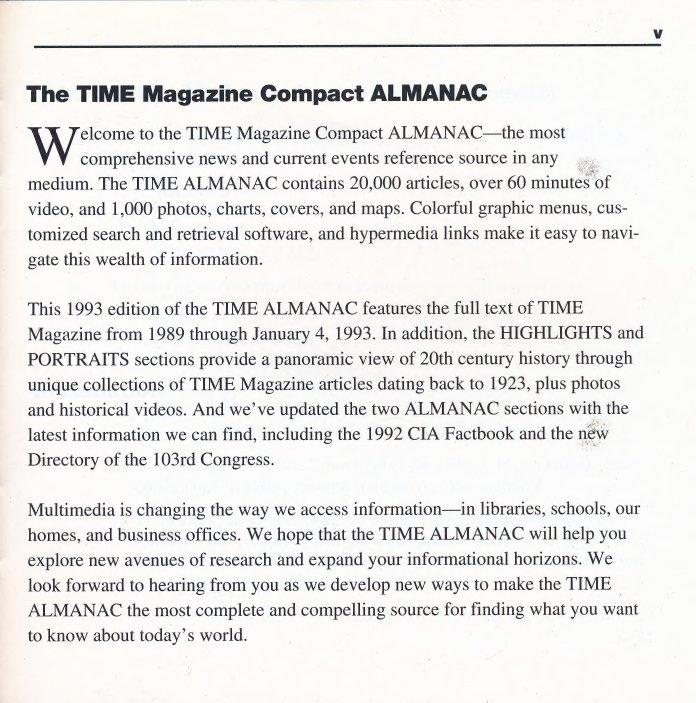 TIME Magazine Almanac 1993 manual — page 7